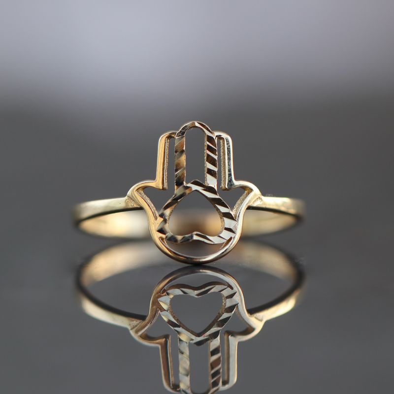 Heart Palm Ring 10kt 1.0gr YG RN00120