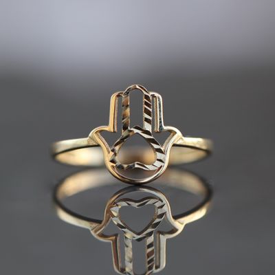 Heart Palm Ring 10kt 1.0gr YG RN00120