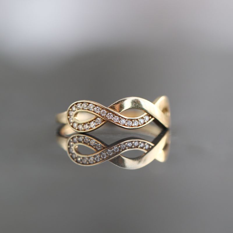 Bow Ring 10kt YG CZ 0.9gr RN00124