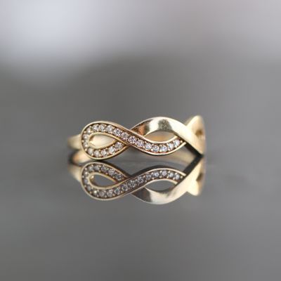 Bow Ring 10kt YG CZ 0.9gr RN00124