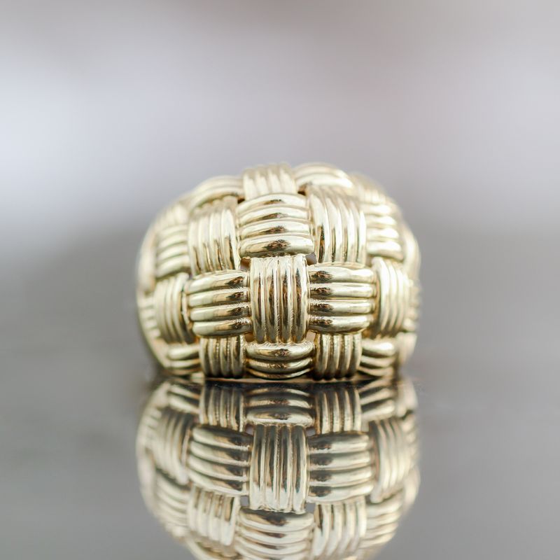 Weaved Dome Top Ring 10kt YG 4.2gr RN000360