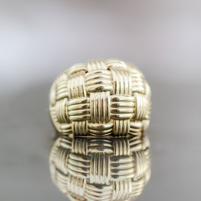 Weaved Dome Top Ring 10kt YG 4.2gr RN000360