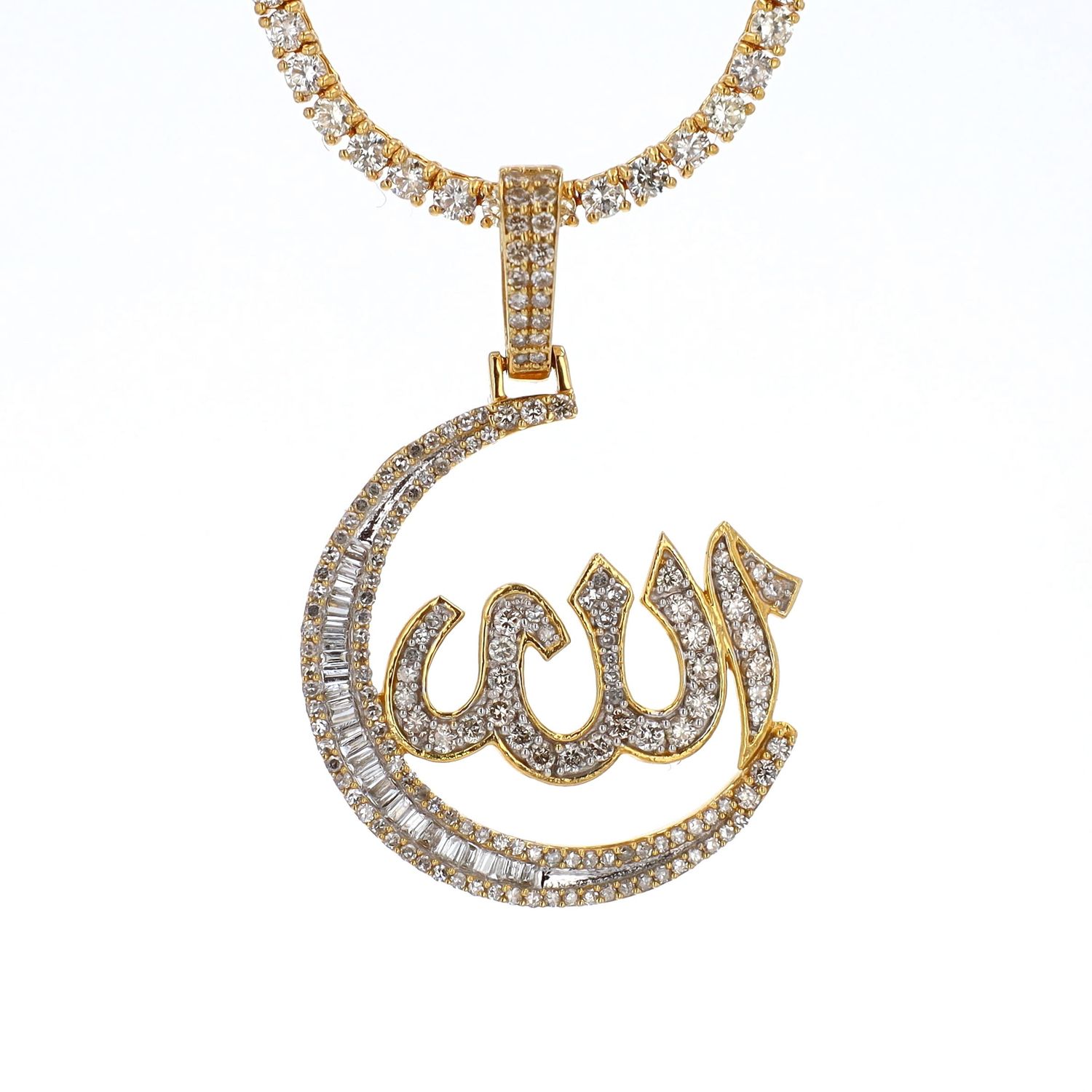 Allah Diamond Pendant 10kt YG 4.4gr 1.25cttw Si-I GHI PN000937