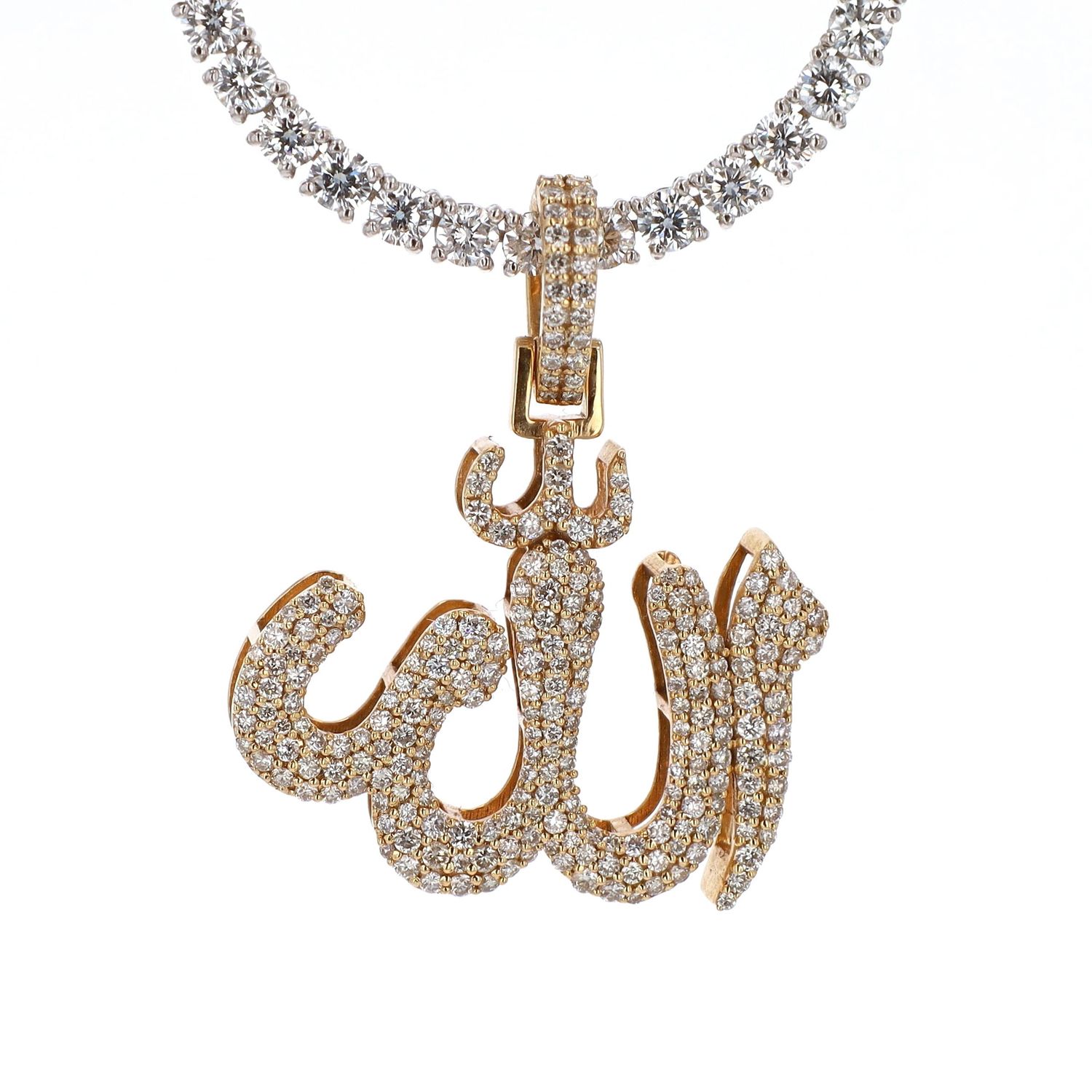 Allah Diamond Pendant 10kt YG 4.8gr 1.25cttw SI-GHI  PN00151