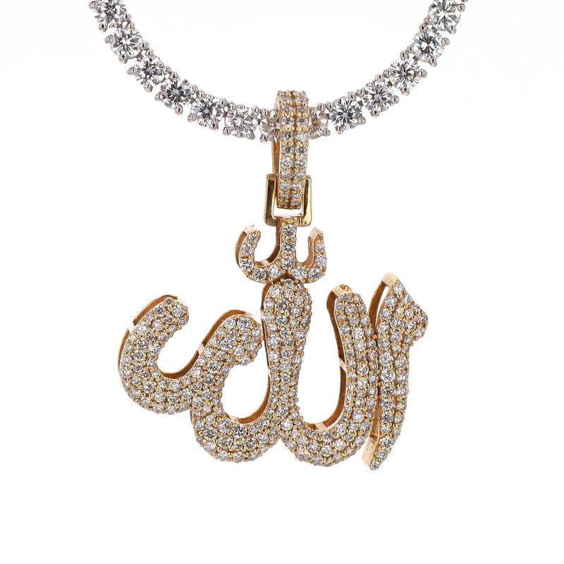 Allah Diamond Pendant 10kt YG 4.8gr 1.25cttw SI-GHI  PN00151