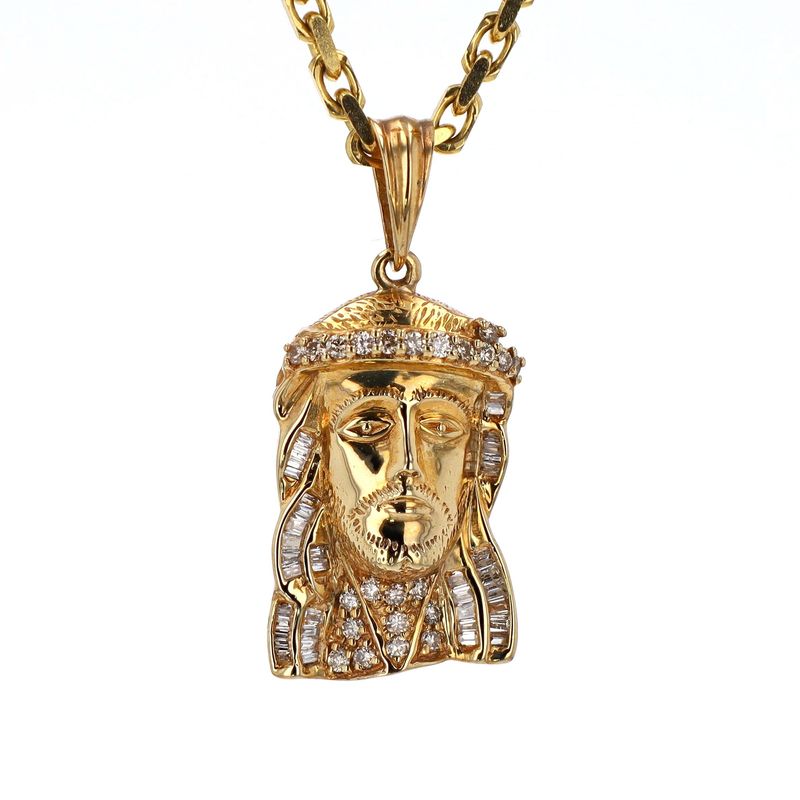 Diamond Jesus Head 10kt YG 4.7gr 0.53cttw SI-I GHI PN0001043