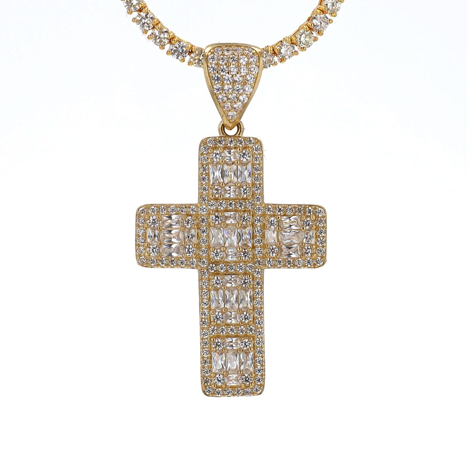 Cross Pendant CZ 10kt YG 4.5gr PN00163
