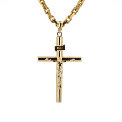 Jesus/Cross Pendant 14kt YG 1.38gr PN00182
