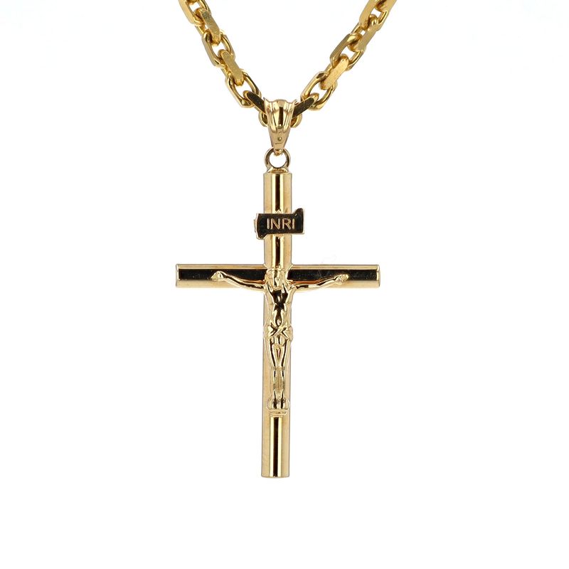 Jesus/Cross Pendant 14kt YG 1.38gr PN00182