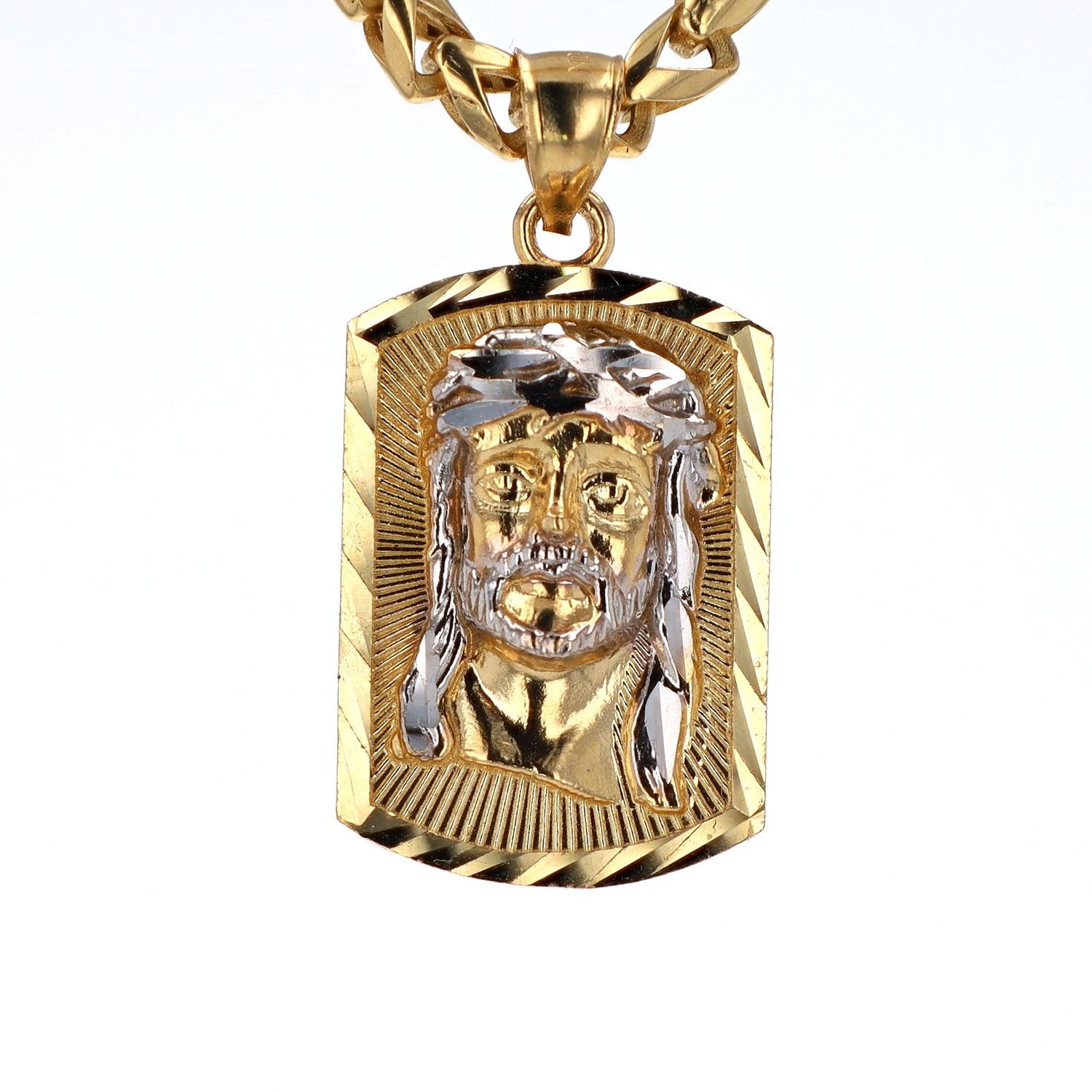 Jesus Piece Pendant 14kt YG/WG 4gr PN00180