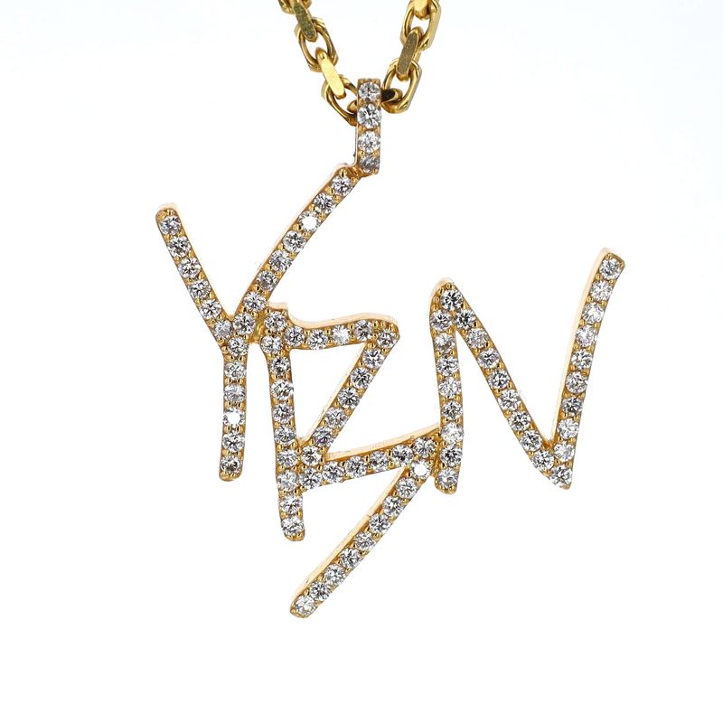 YBN Logo Pendant CVD 10kt YG 2.23cttw VS Si G-H 8.3gr PN000198
