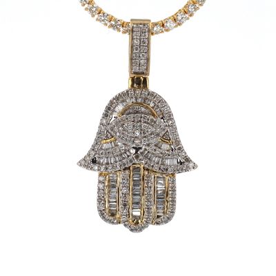 Seeing Eye Hamsa Hand 10kt YG 7.1gr 1.27cttw Si-I GHIJ PN000971