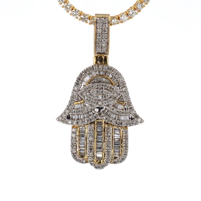 Seeing Eye Hamsa Hand 10kt YG 7.1gr 1.27cttw Si-I GHIJ PN000971