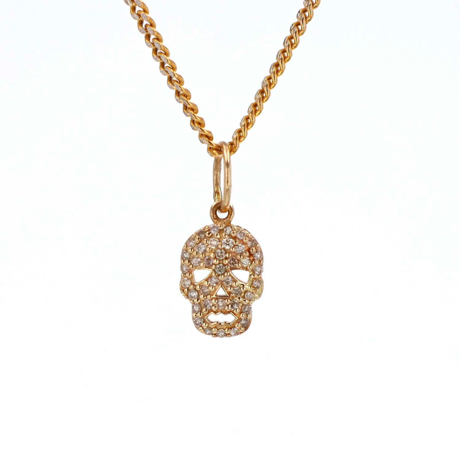 Small Skull Pendant 14kt YG 0.175cttw 0.6gr PN00134