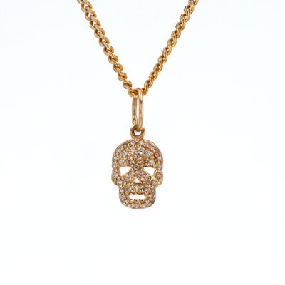 Small Skull Pendant 14kt YG 0.175cttw 0.6gr PN00134