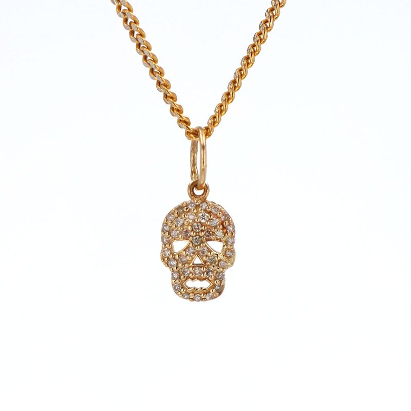 Small Skull Pendant 14kt YG 0.175cttw 0.6gr PN00134