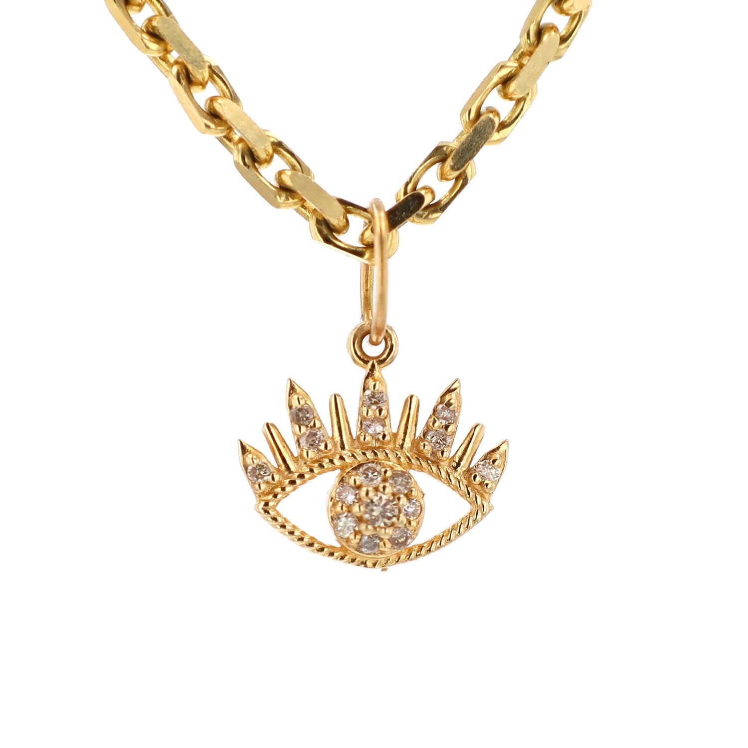 Diamond Eye Pendant 14kt YG  0.9gr 0.155cttw PN00136