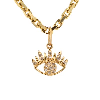 Diamond Eye Pendant 14kt YG  0.9gr 0.155cttw PN00136
