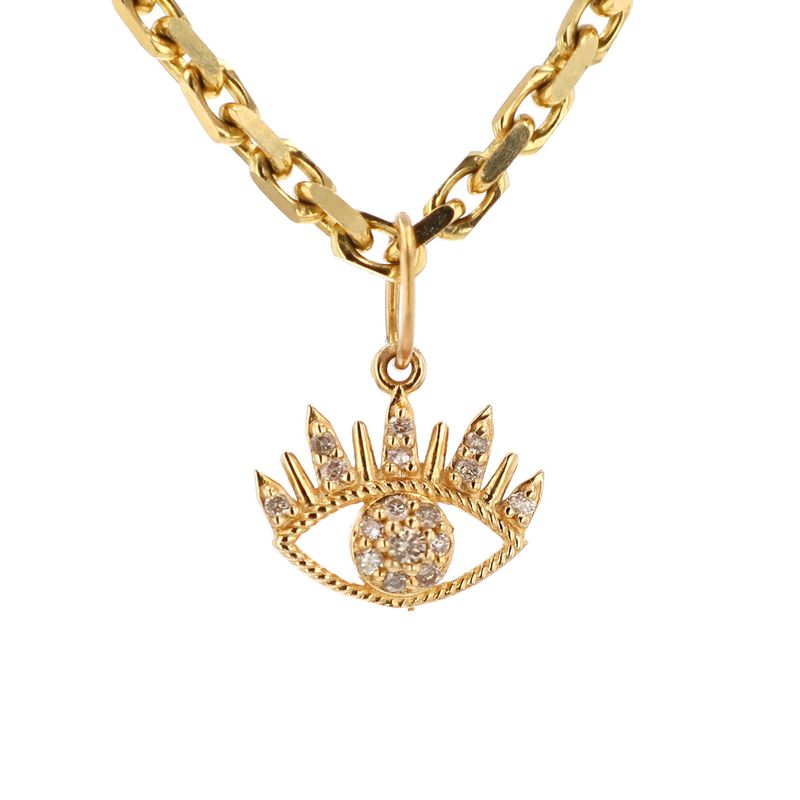 Diamond Eye Pendant 14kt YG  0.9gr 0.155cttw PN00136