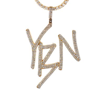 YBN Logo Pendant CVD 10kt YG 1.65cttw 20.8gr VS Si G-H PN000651