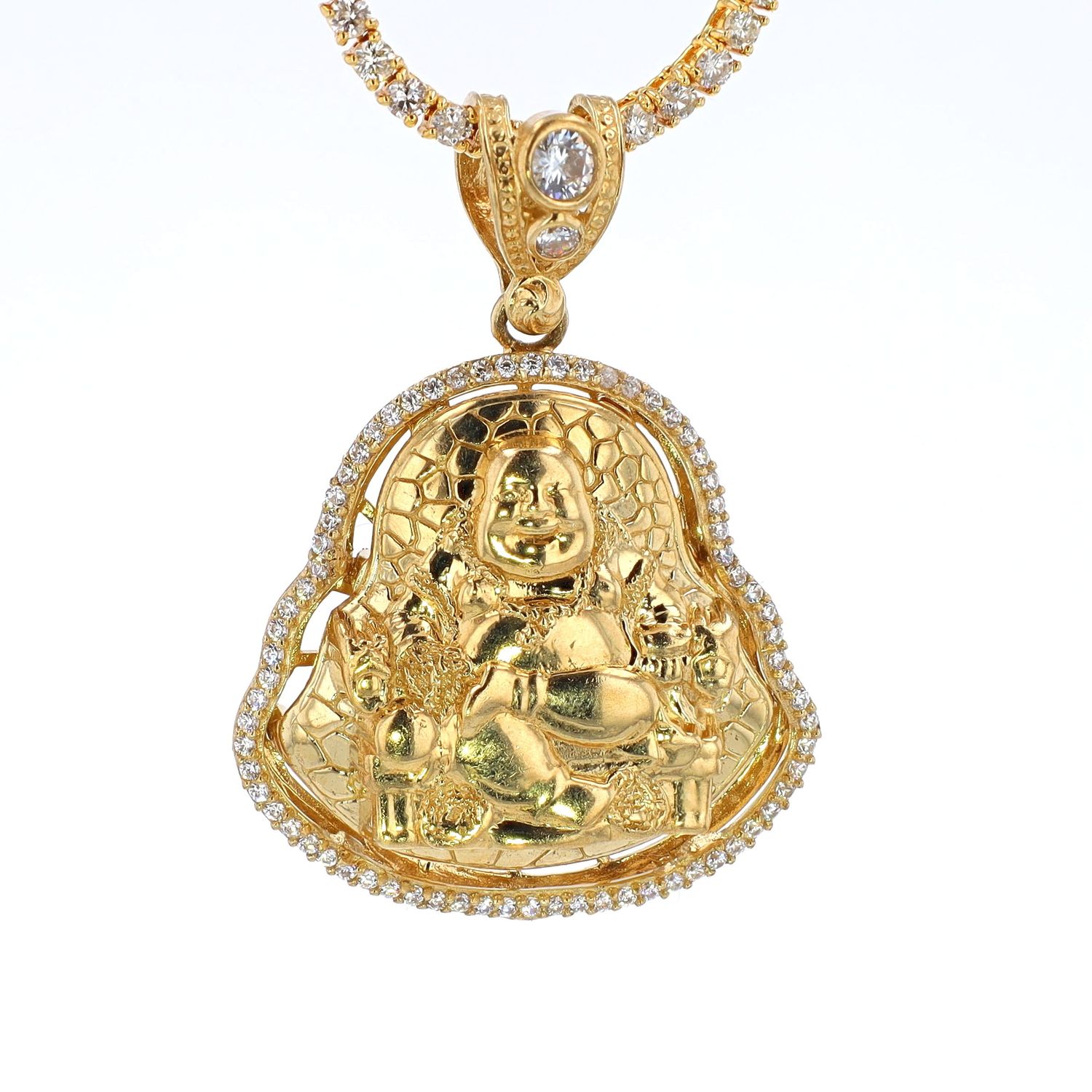 Buddha Cz Pendant 10kt YG 9.1gr PN00121
