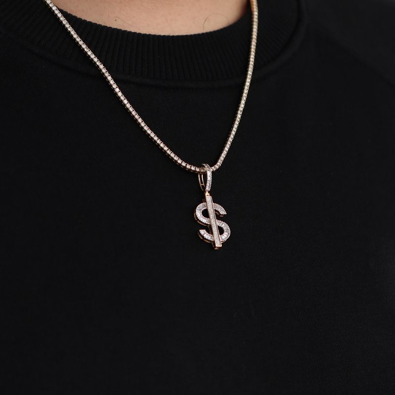 Money Sign Pendant 10kt YG 3.8gr 0.50cttw SI-I GHIJ PN000992