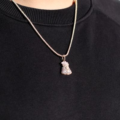 Money Bag Pendant 10kt YG 4.8gr 0.70cttw SI-I GHIJ PN000997