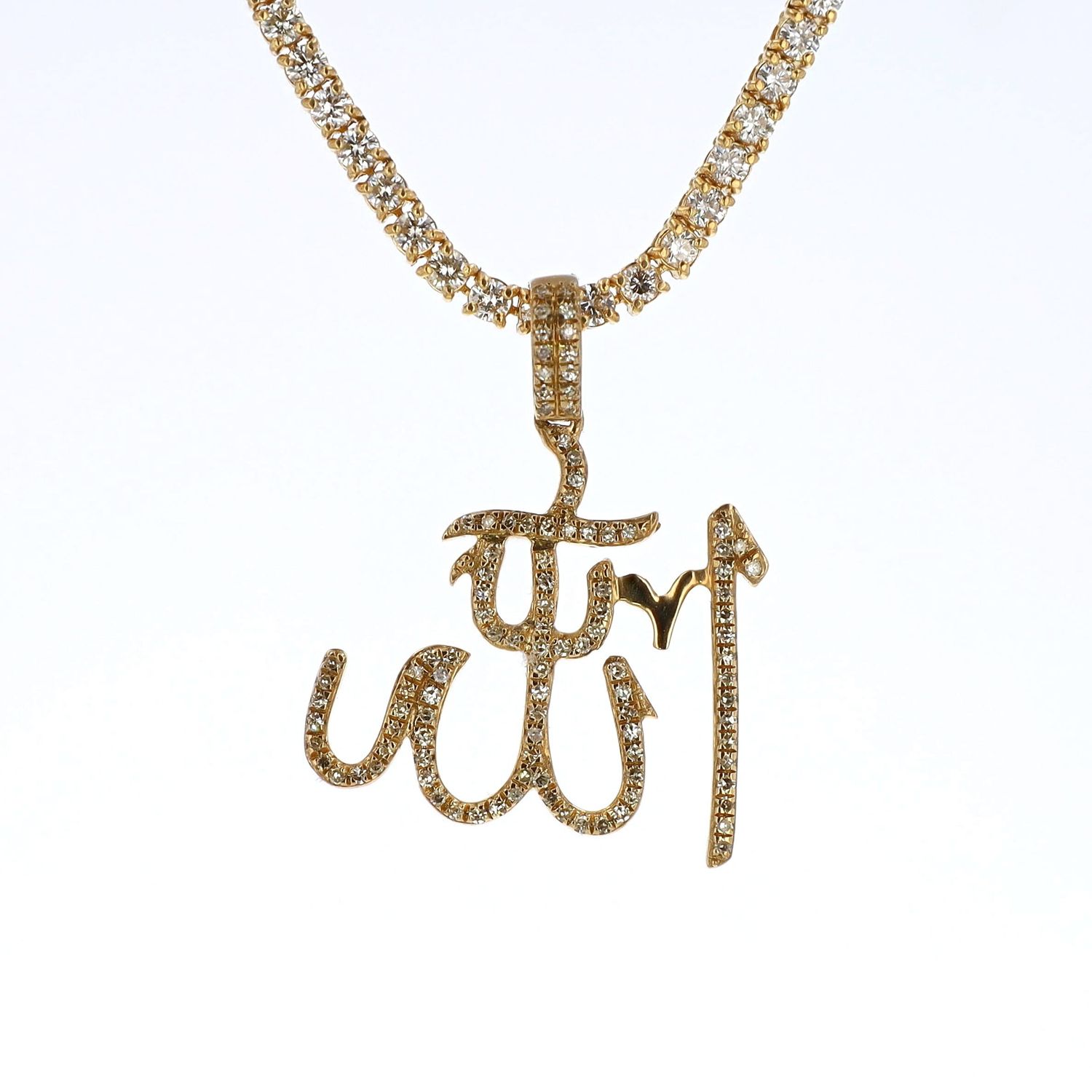 Allah Pendant 10kt YG 2.7gr 0.32cttw SI-I GHIJ PN0001004