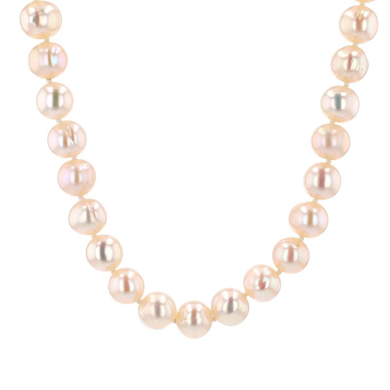 Cultured White Pearls 14kt YG Lock 7-8mm 18&quot; NE00119