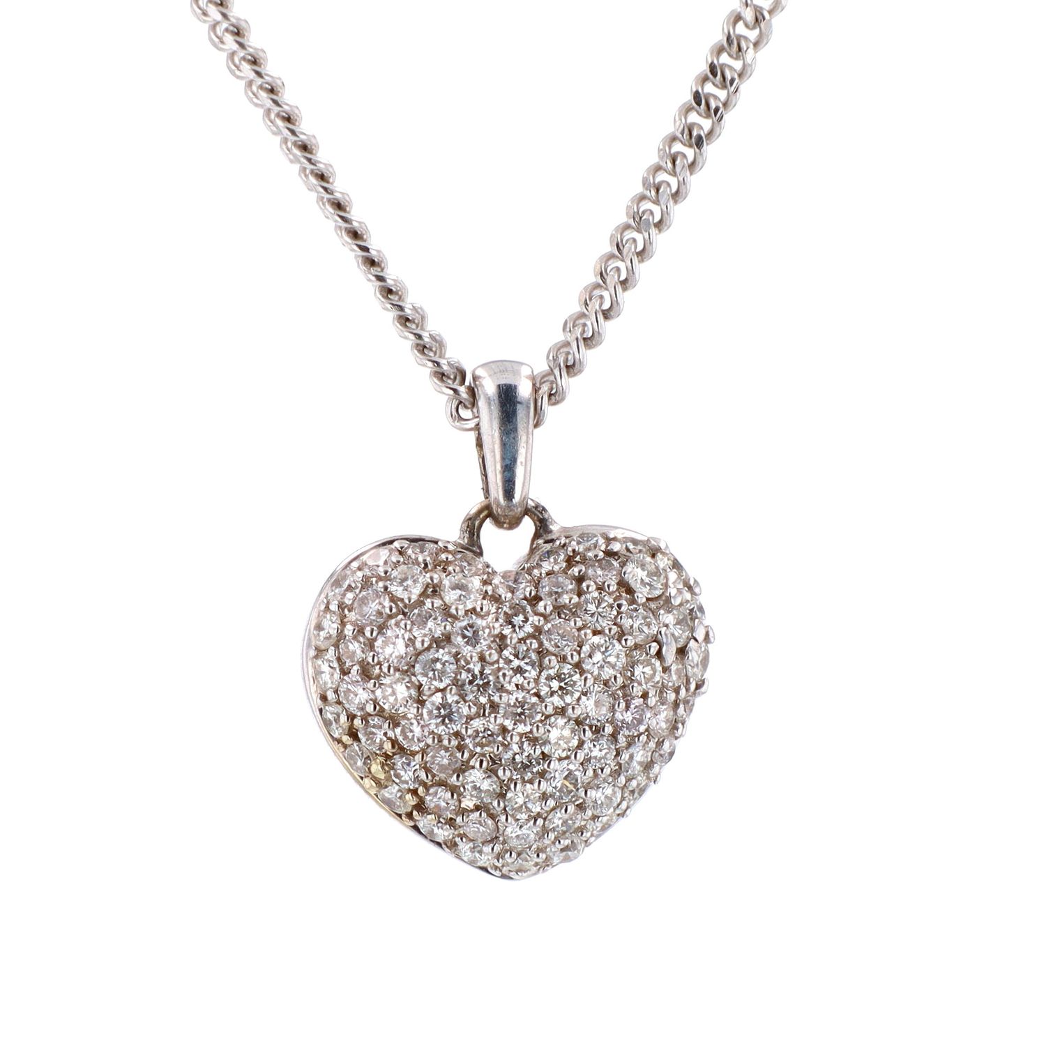 Diamond Heart Pendant 14kt WG 4.5gr 1.01cttw SI-GHI PNZ00661