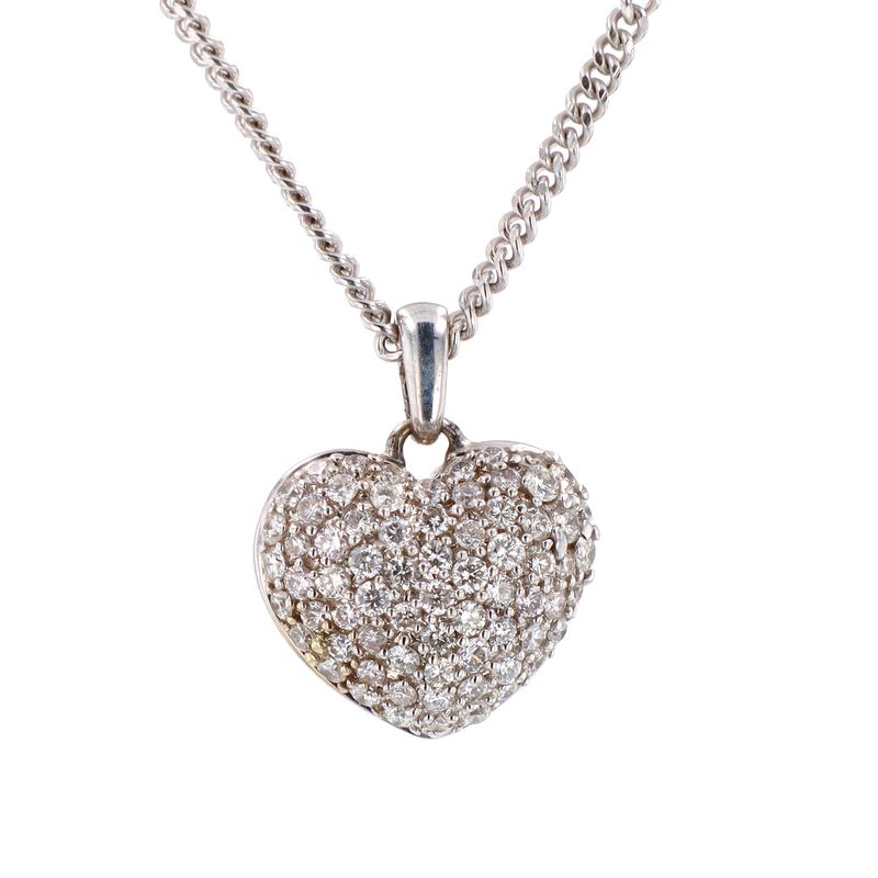 Diamond Heart Pendant 14kt WG 4.5gr 1.01cttw SI-GHI PNZ00661