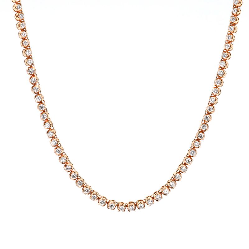 Diamond Row Necklace 18kt RG 9.8gr1.57cttw SI-GHI  29&#39;&#39; PN000659