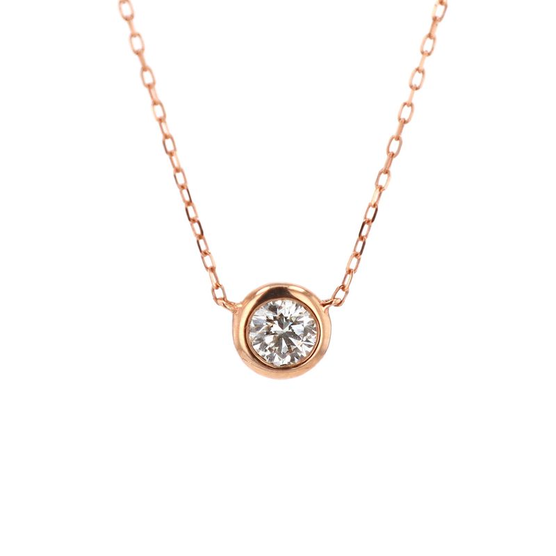 Single Diamond Necklace 14kt RG 1.5gr 0.26cttw SI/GHI PN000845
