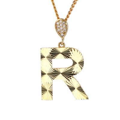 Letter R Pendant 10kt YG 1.3gr PN00130