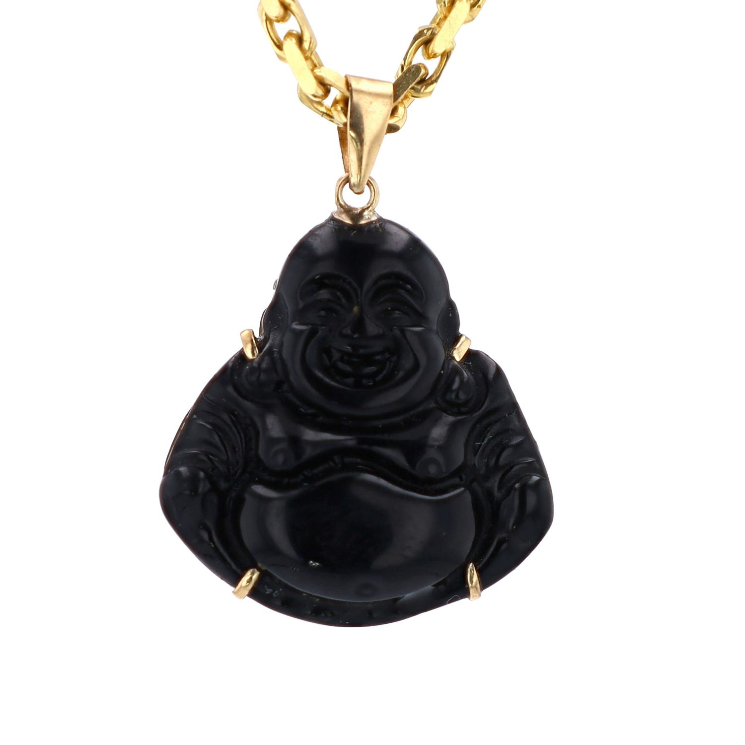 Small Buddah Black Onyx 14kt YG 2.8gr PN00150