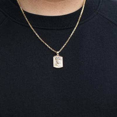 Jesus Piece Pendant 14kt YG/WG 4gr PN00180