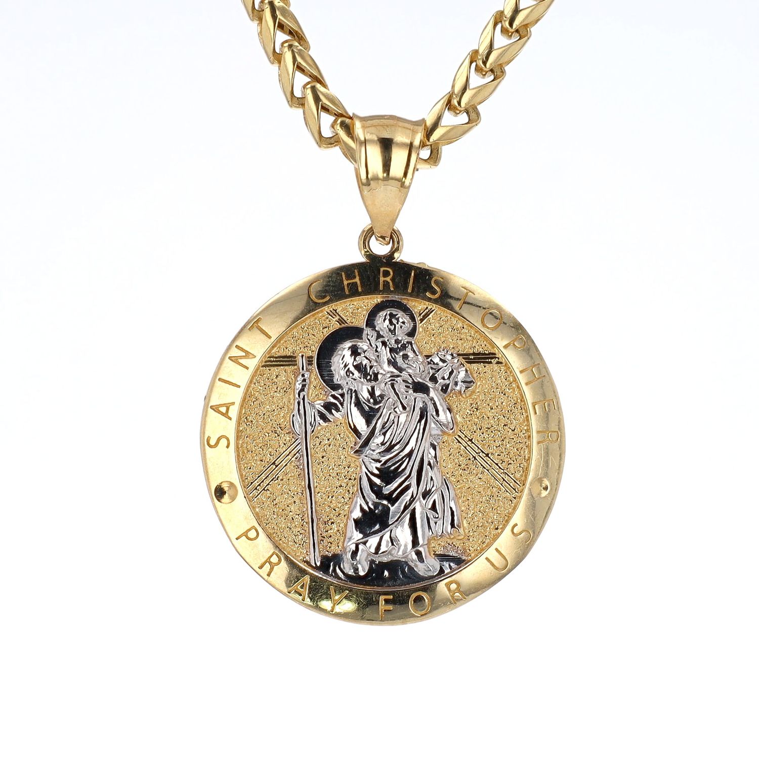 Saint Christopher Pendant 5.5gr 14kt YG/WG PN00176