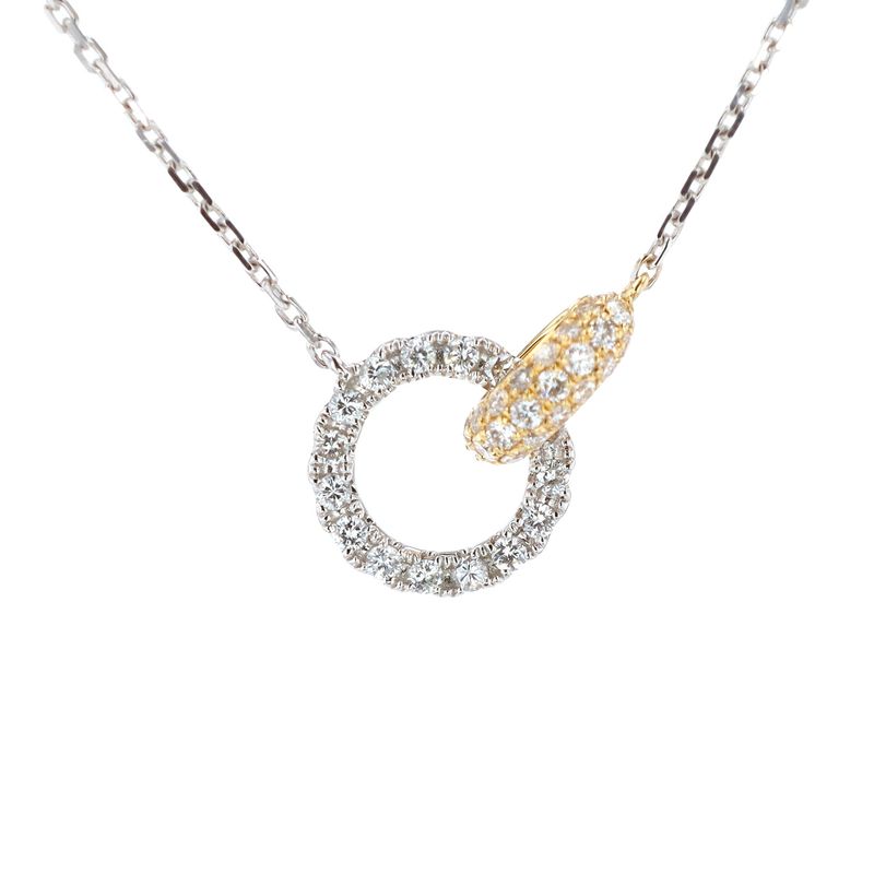 Diamond Forever Love Necklace 18kt WG / YG 38D 0.43cttw 16&quot; NE00116