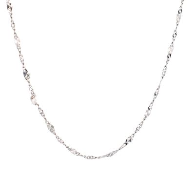 Micro Fancy Link 10kt WG 1.0gr 16&quot; CH0001204