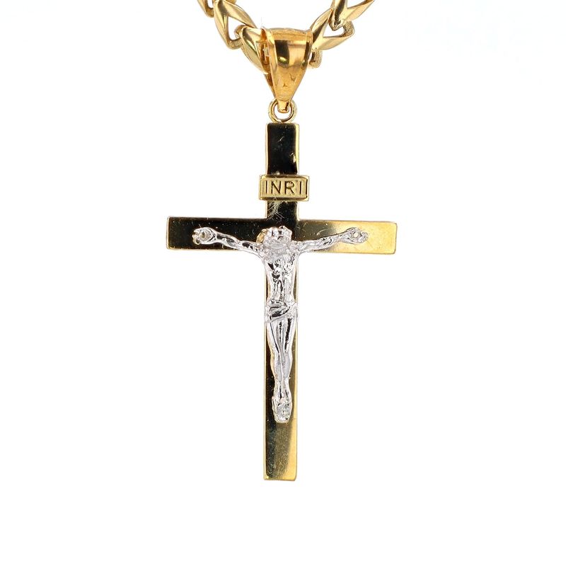 Large Cross Pendant 10kt YG / WG 2.9gr PN00167