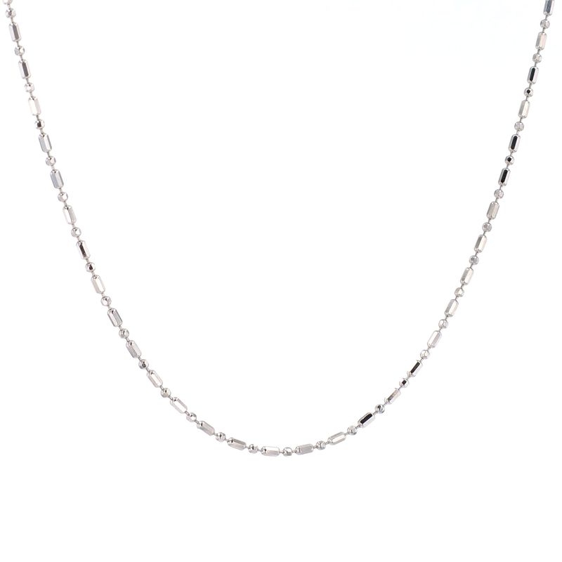 Micro Fancy Bead Chain 14kt WG 1.9gr 20&quot; CH0001236