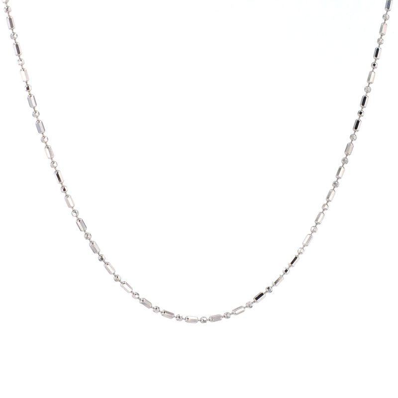 Micro Fancy Bead Chain 14kt WG 2.0gr 20&quot; CH0001240