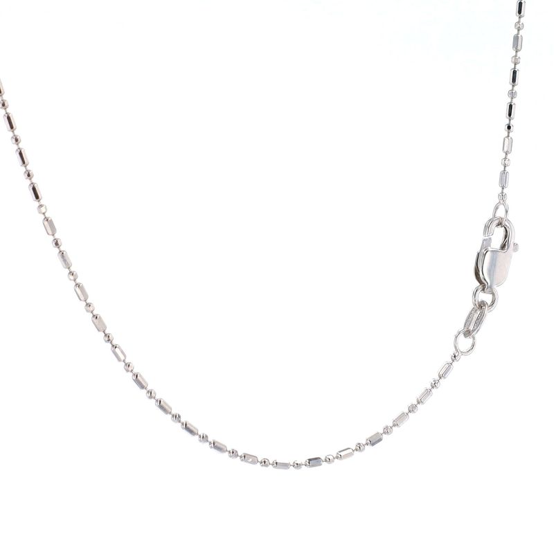 Micro Fancy Bead Chain 14kt WG 20" CH0001240