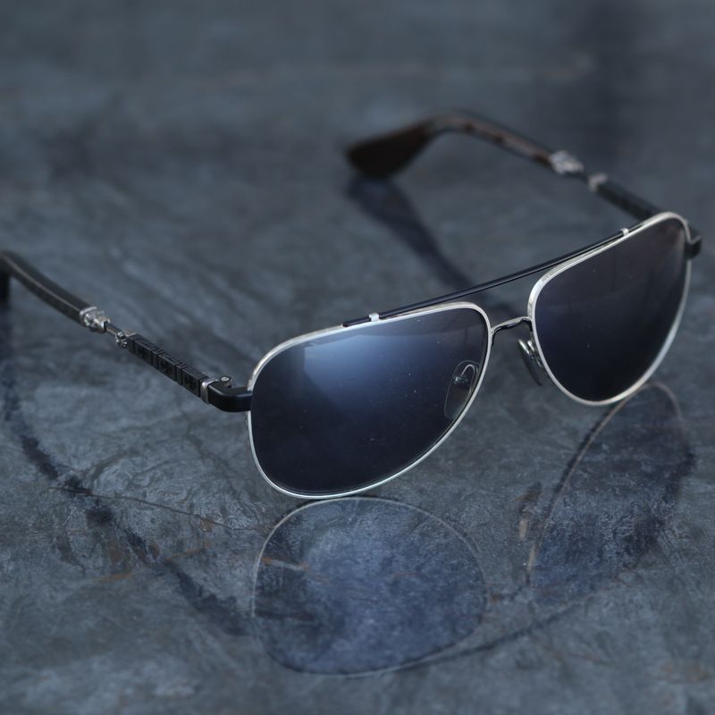 Chrome Hearts Jack Addict Aviator Sunglasses Gold Tone Metal Tinted Lenses SG00113C