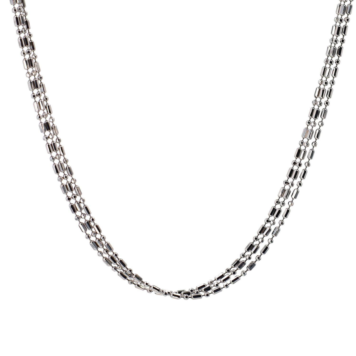Tassle Chain 2 Tone Multi Bead 14kt YG/WG 9.0gr 16&#39;&#39; 1mm CHZ00851