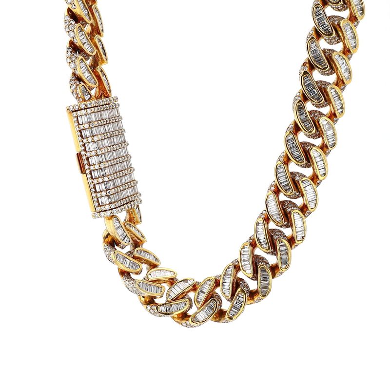Miami Cuban Link Baguette Diamond Chain 10kt YG 310.0gr 50.8cttw VS1-SI-1-FGH APRN820 26" CH001009