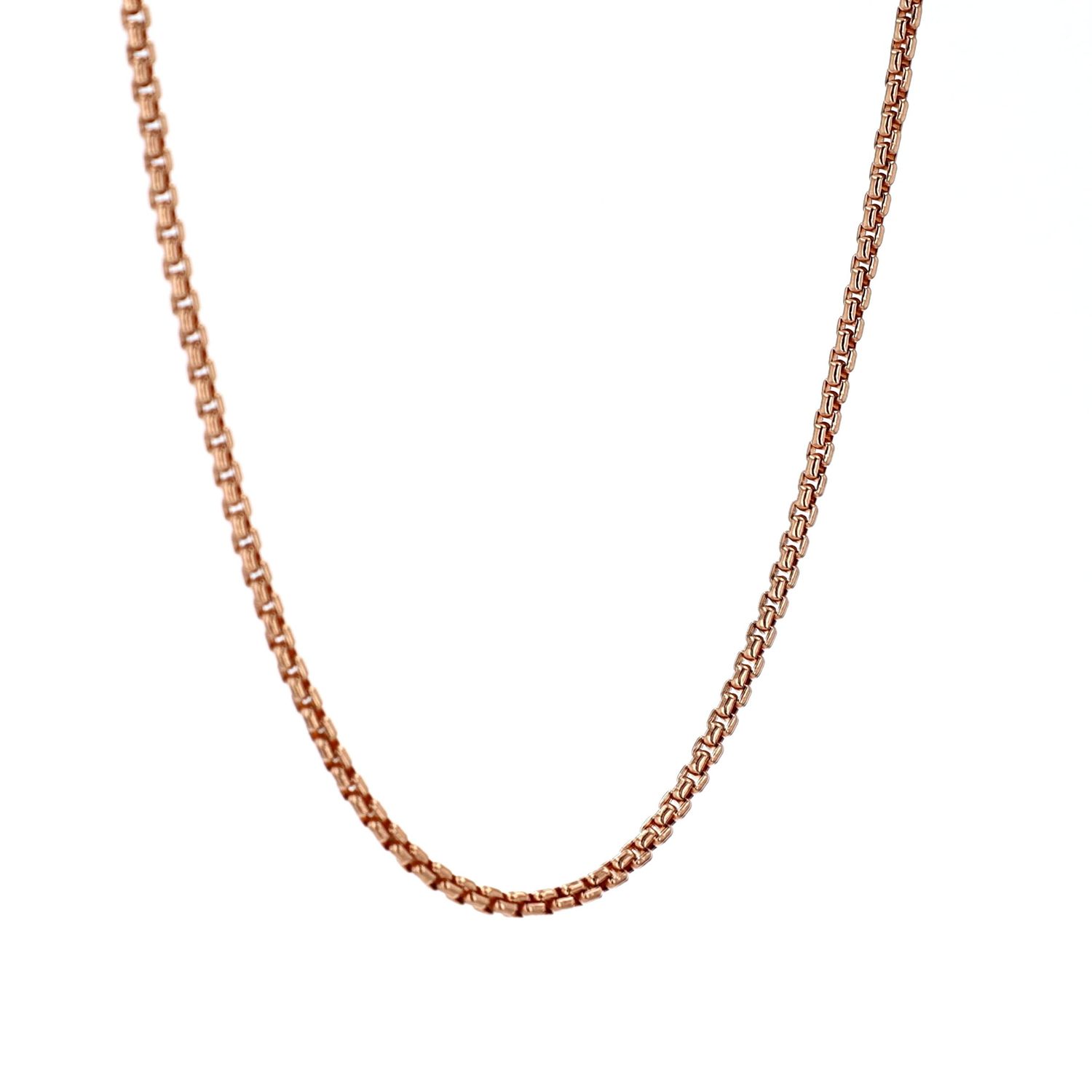 Round Box Chain 14kt RG 21.7gr 24&quot; 2.25mm CH000505