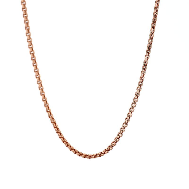 Round Box Chain 14kt RG 21.7gr 24&quot; 2.25mm CH000505