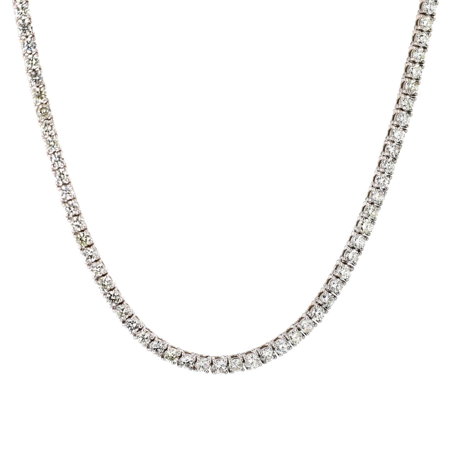 Diamond Tennis Chain 14kt WG 22.4gr 22&quot; 2.5mm 10.42cttw SI+ G-H-I CH001012