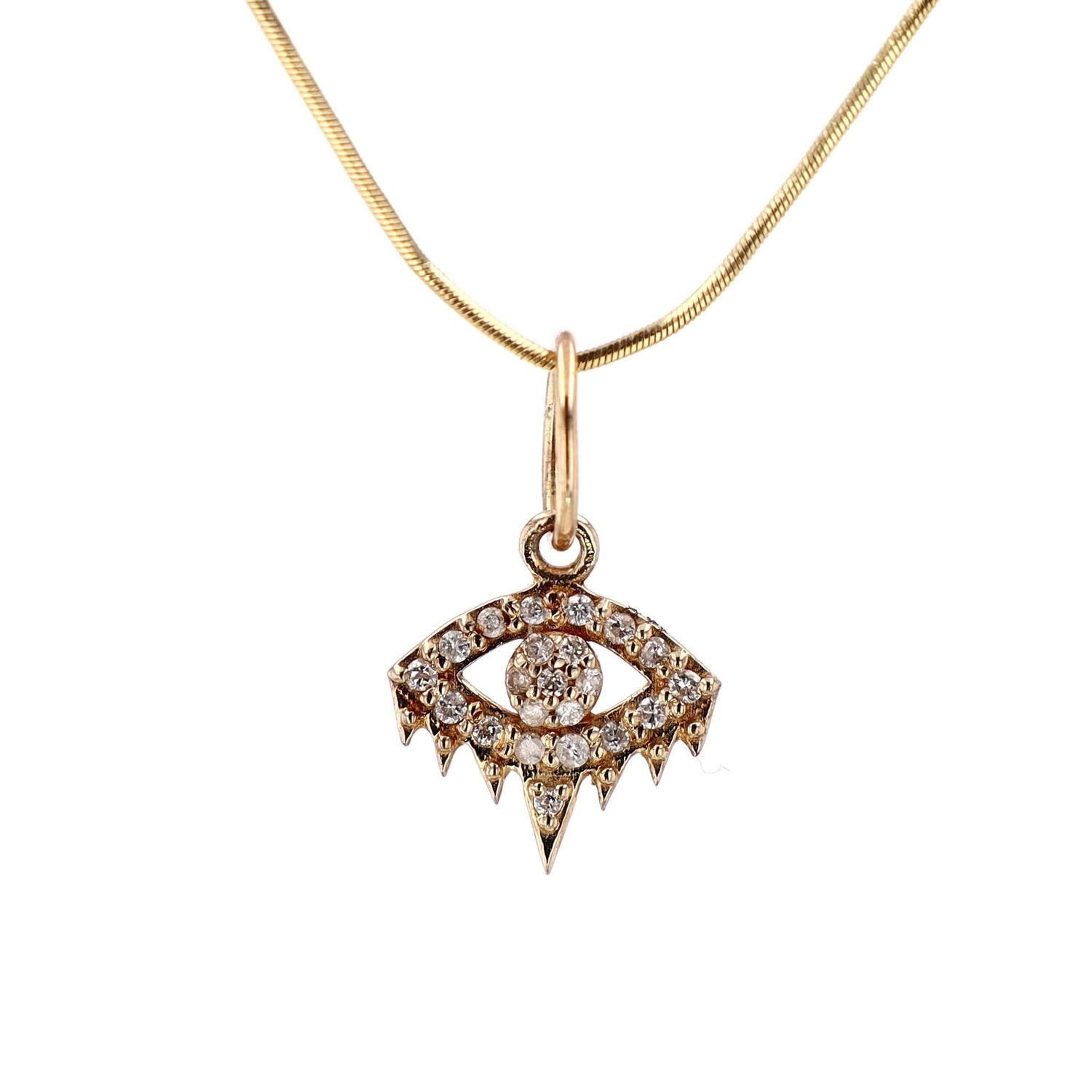 Small Eye Pendant 14kt YG 0.09cttw 0.5gr PN00135